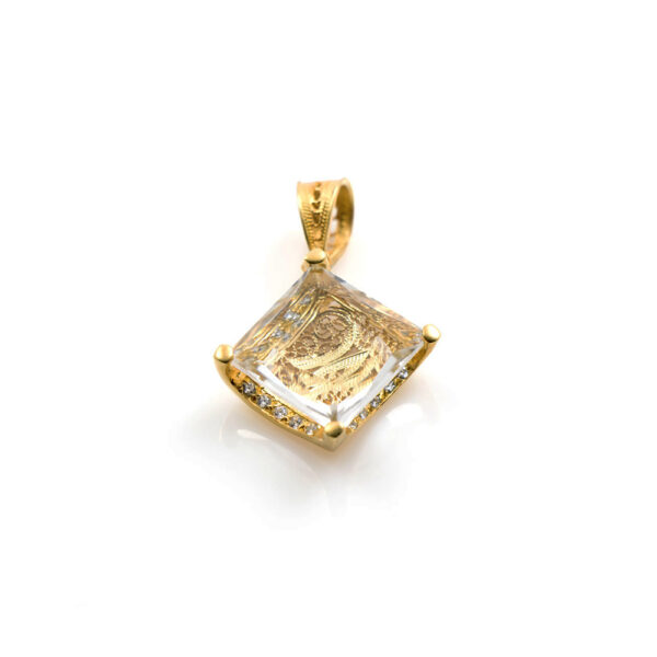 Pendente losango com zircónias dourado - JAME116D