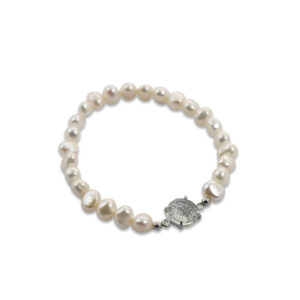 Pulseira de pérolas com cristal filigrana redondo
