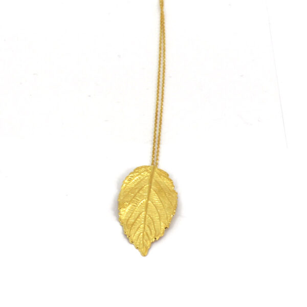 Colar folha 4cm dourado