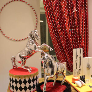 Alternative view of Standing Horse with saddle