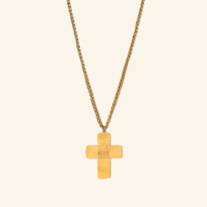 Alternative view of Necklace cross medium gold plated WYD 2023