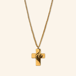 Necklace cross medium gold plated WYD 2023