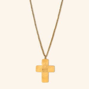 Alternative view of Necklace cross big gold plated WYD 2023