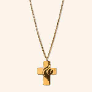 Necklace cross big gold plated WYD 2023