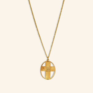 Alternative view of Necklace cross oval gold plated WYD 2023