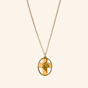 Necklace cross oval gold plated WYD 2023