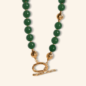 Colar Jade Nefrite dourado