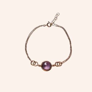 Pulseira ara rosa dourada