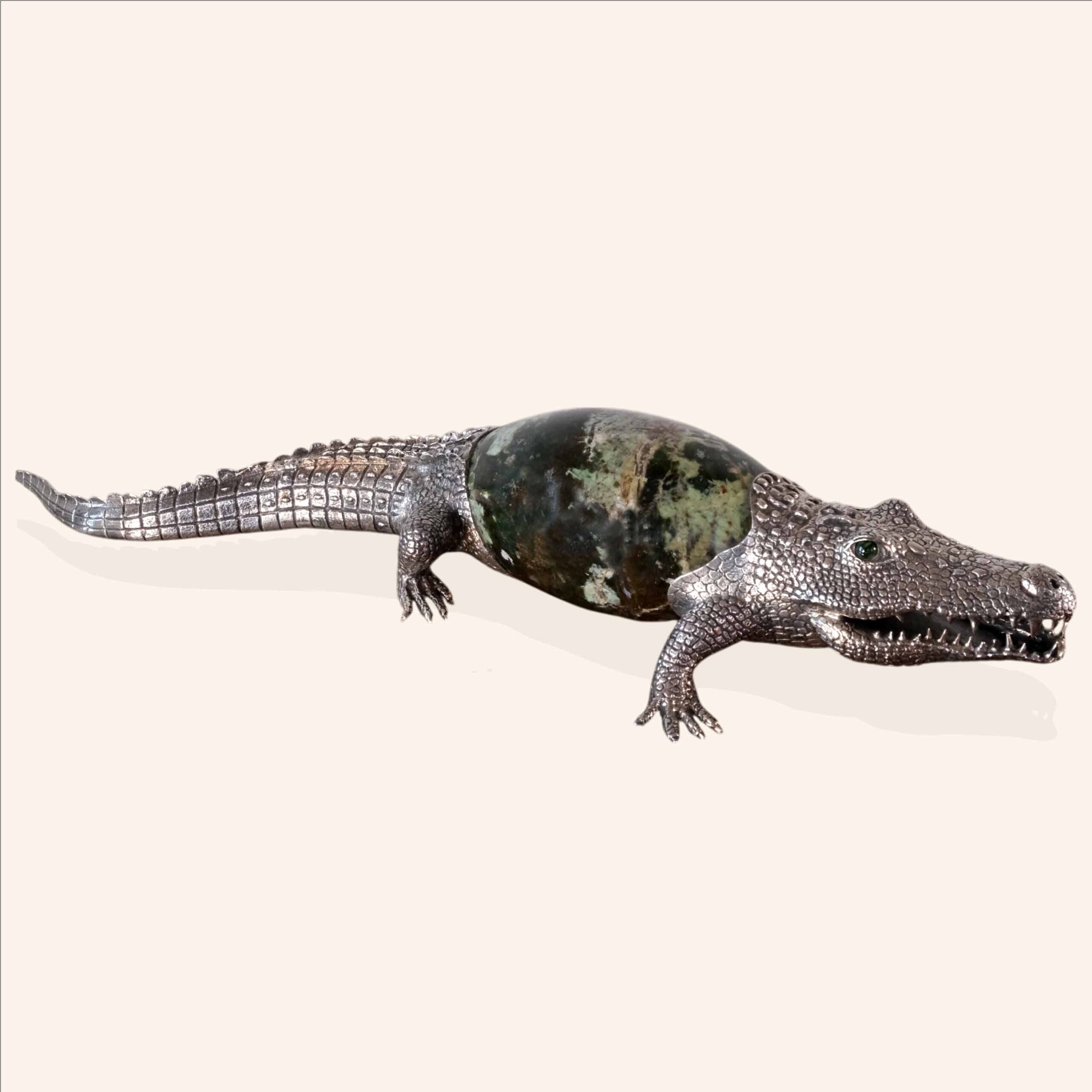 Natural stone crocodile