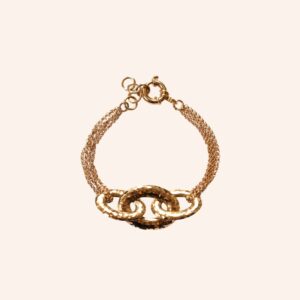 Pulseira com elos ovais dourada