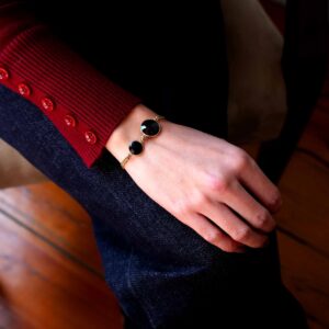 Alternative view of Pulseira la palma agata dourada