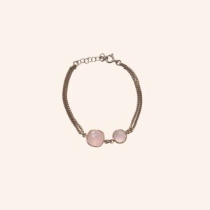 Pulseira la palma quartzo rosa