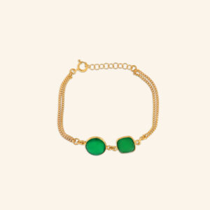 Pulseira la palma agata verde dourada