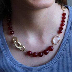 Alternative view of Colar equilibrio agata rubi S