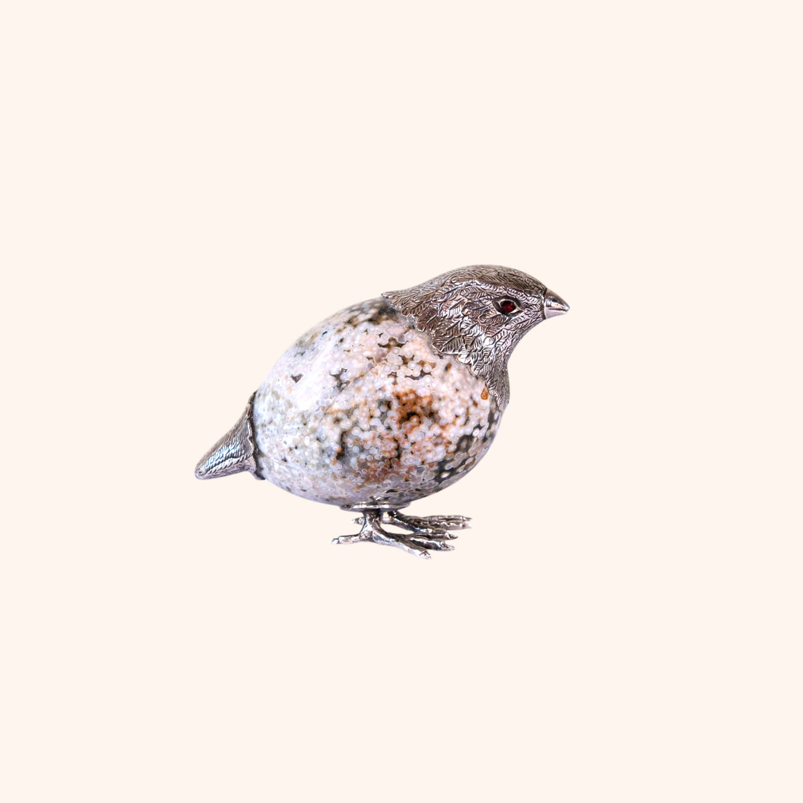 Codorniz com ovo jaspe