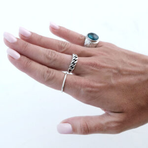 Alternative view of Ring with blue stone