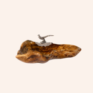 Taça aragonite com faisão
