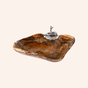 Taça aragonite com gazela