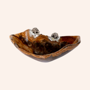 Taça aragonite com tartarugas