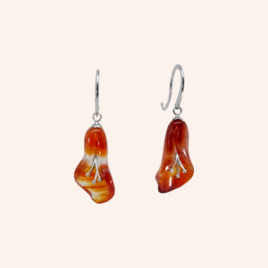 Pair of carnelian agate jar earrings