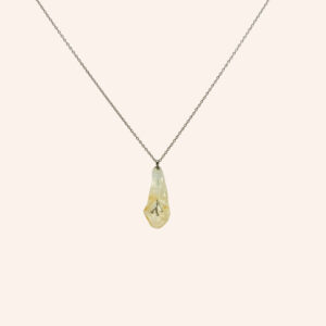 Rutilated quartzo jar necklace