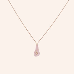 Pink quartzo jar necklace gold plated