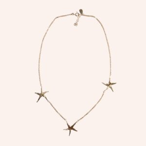 Colar três estrelas do mar dourado