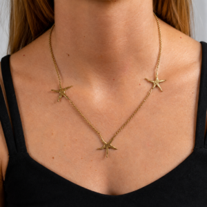 Alternative view of Colar três estrelas do mar dourado