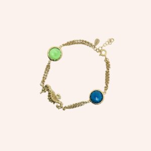 Pulseira cavalo marinho dourada