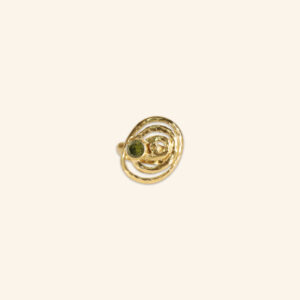Anel espiral com pedra verde