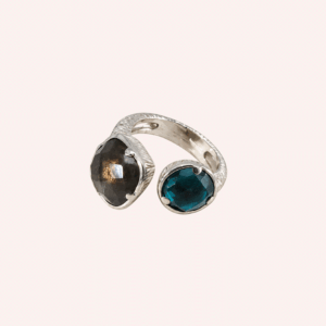 Water ring fume quartz and topazio
