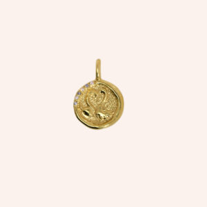 Pendente cisnes dourado