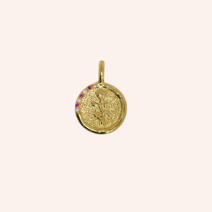 Pendente rosa dourado